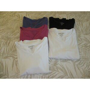 Lot of 5 Ellen Tracy Womens V-Neck T-Shirts Multi-Color Casual Stretch Fabric
